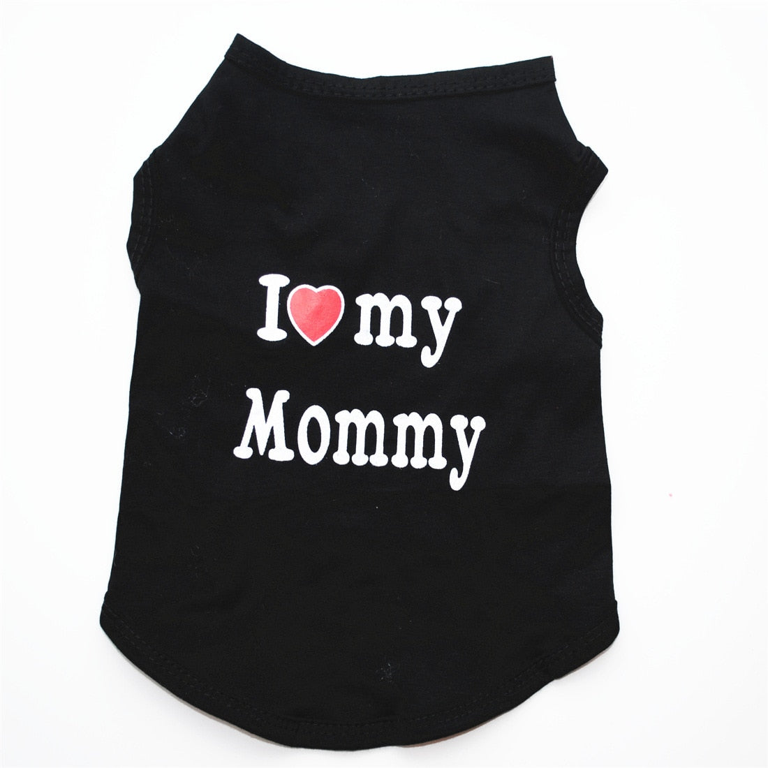 Cute Cotton Pet Clothes For Bichon Teddy Chiuaua Pink Black Bue Classic Love Mommy Daddy Pattern Dogs Vest T-Shirt Product