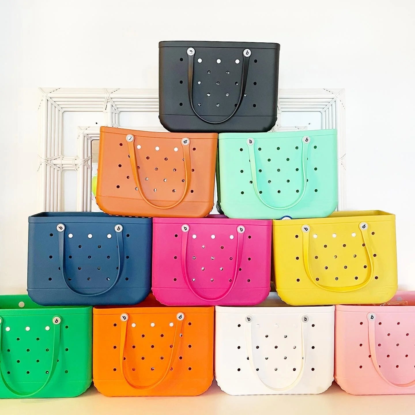 Beach Bag Women Shoulder Handbag BOGE EVA Fashion Waterproof Summer bogg bag Basket Mini Kid Shopping Shoulder Bag Toy Storage