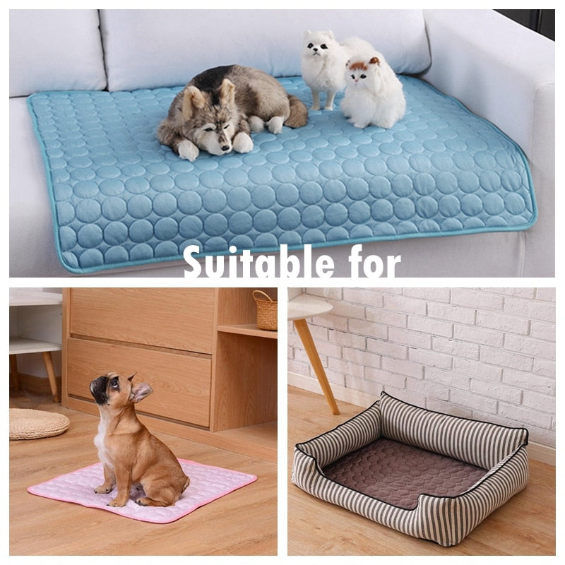 Dog Mat Cooling Summer Pad Pet Ice Pad For Dogs Cat Blanket Sofa Breathable Bed Summer Washable For Small Dogs Pet Supplies