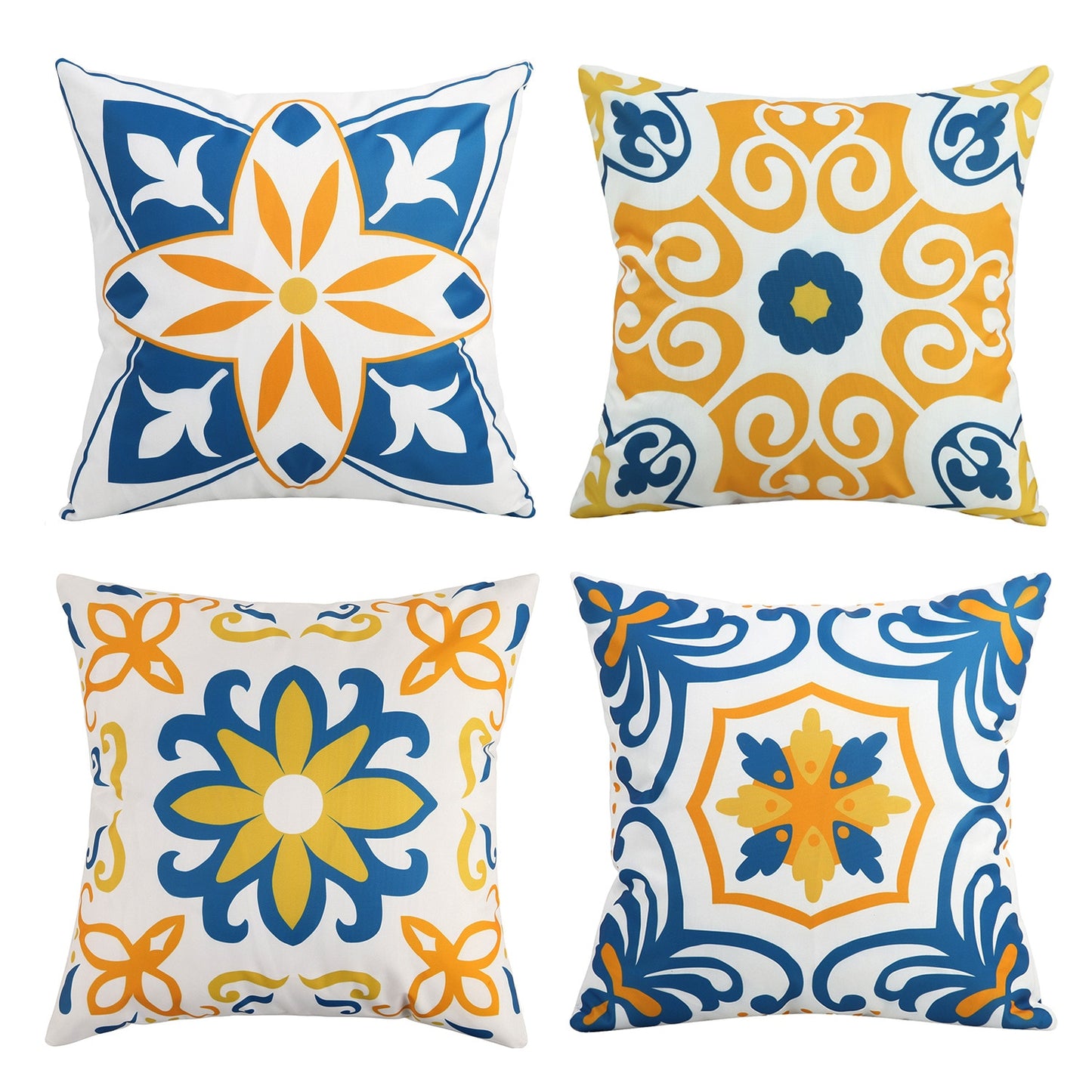 Bohemia Outdoor Waterproof PU Coated Cushion Cover Fashion Decor Sofa Pillow Cover Waterproof Pillowcase 18x18inch