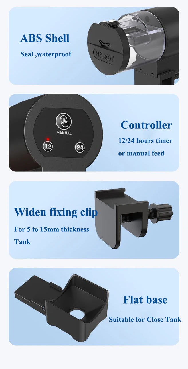 Automatic Fish Tank Feeder Intelligent Timing 100Ml Auto Feeder Aquarium Goldfish Feeder Large Capacity Fish Aquarium Feeder