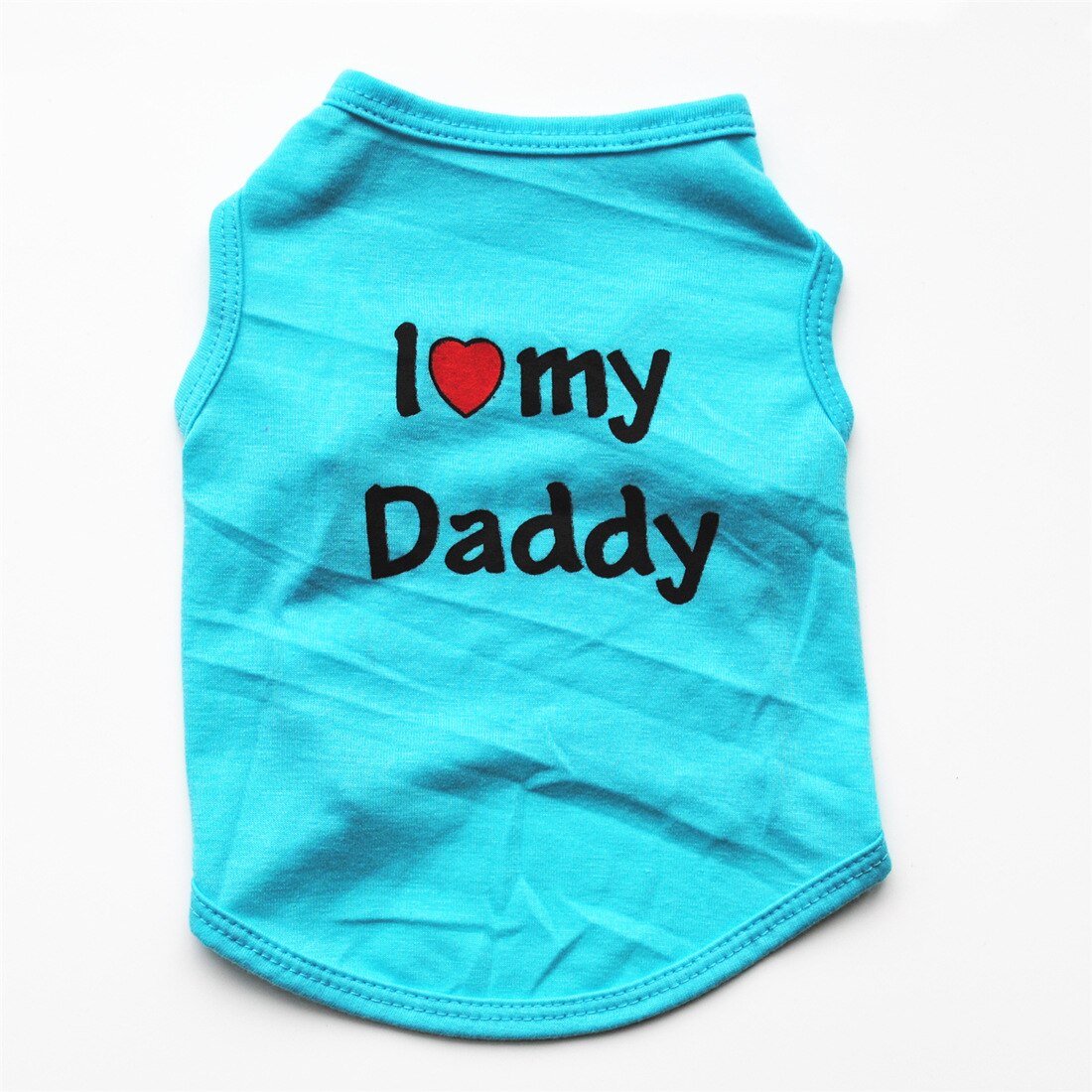 Cute Cotton Pet Clothes For Bichon Teddy Chiuaua Pink Black Bue Classic Love Mommy Daddy Pattern Dogs Vest T-Shirt Product