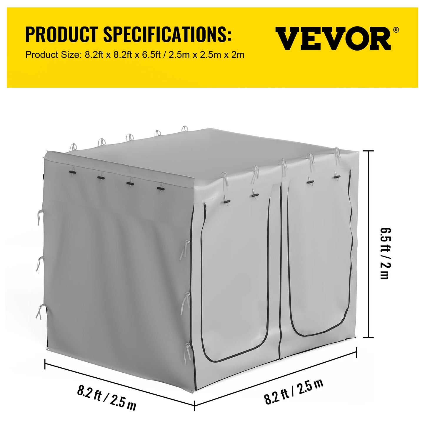 VEVOR Car Awning Room Accessory 300D Oxford Camping Tent with PVC Floor Heavy Duty Extend Shelter for SUV Tent Overland Gear