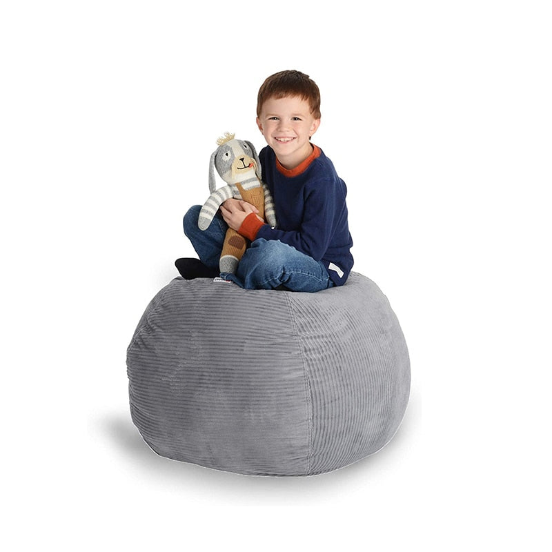 New Bean Bag Storage Stuffed Animal Chair Kids Toys Zip Canvas Children Kids Plush Toy Organizer Large Capacity