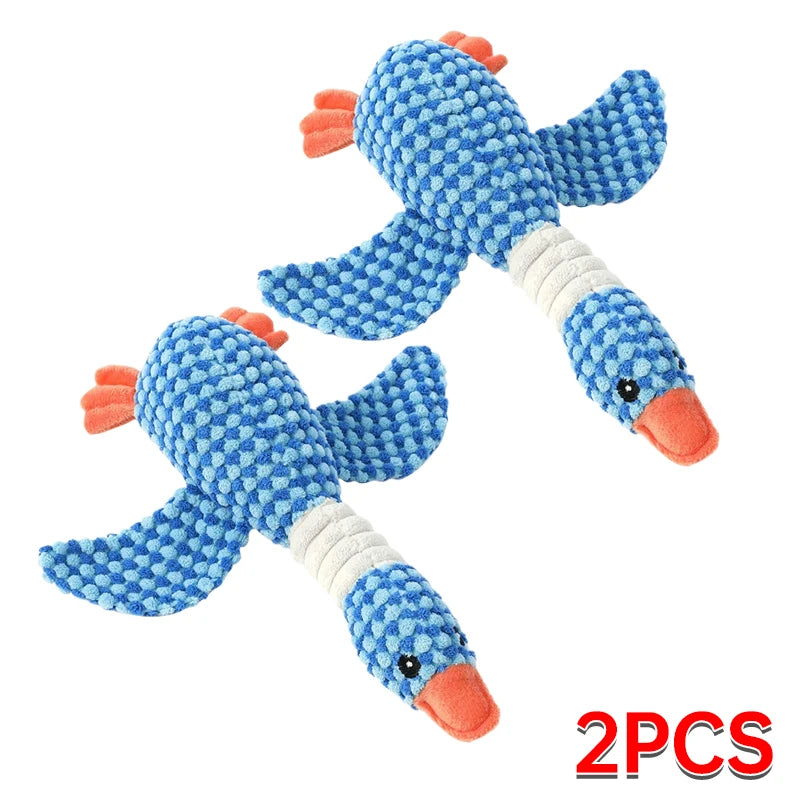 Cute Plush Dog Toys Pet Duck Squeak Toy for Puppy Sound Wild Goose Chew Toy for Small Middle Large Dogs Teeth Cleaning