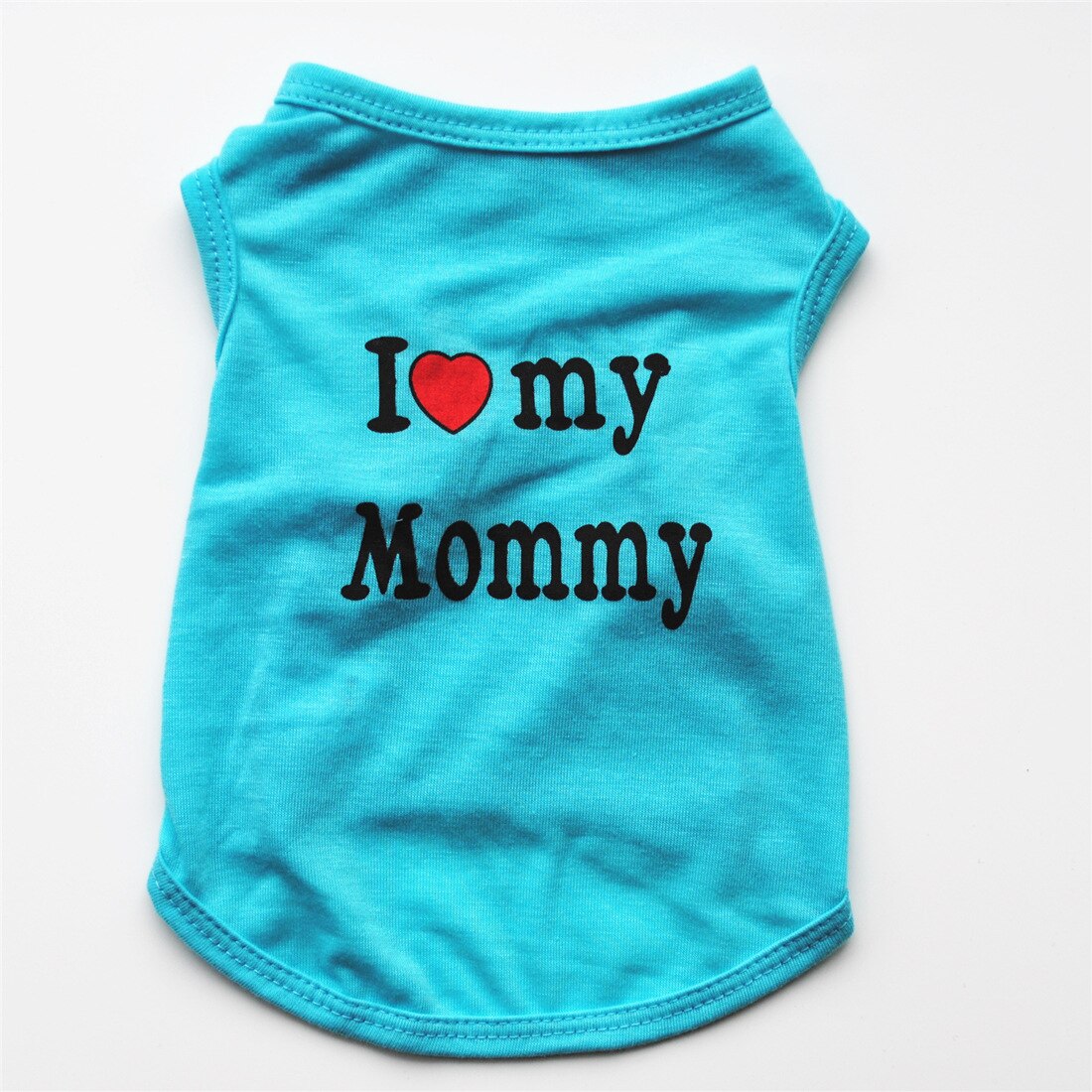 Cute Cotton Pet Clothes For Bichon Teddy Chiuaua Pink Black Bue Classic Love Mommy Daddy Pattern Dogs Vest T-Shirt Product