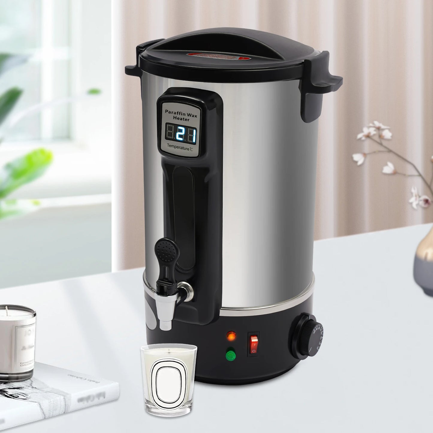 1000W Large Wax Melting Pot Candle Making Wax Melter for Candle Making Kit with Spout 8L /12L