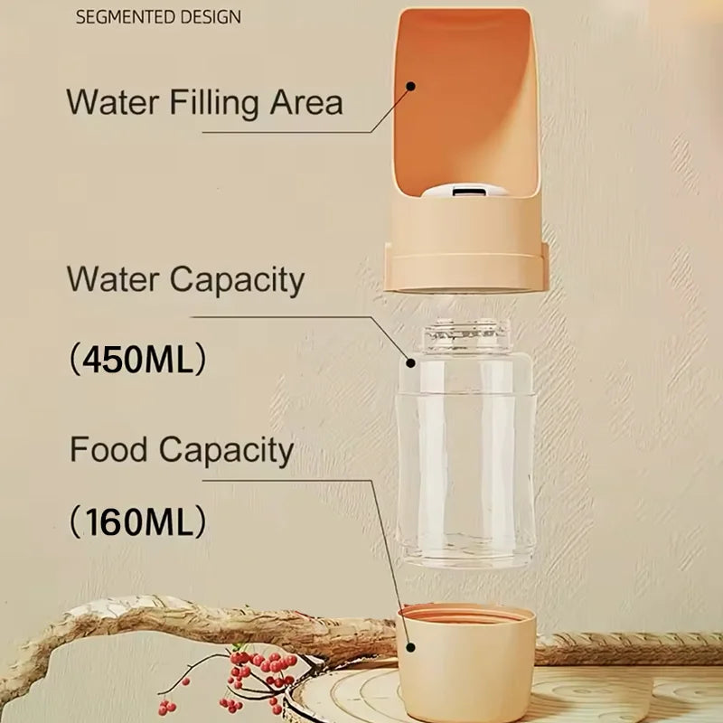 New Portable Pet Water Bottle with Food Container Foldable 2in1 Pet Travel Bowl Puppy Dog Cat Outdoor Drinking Food Feeder