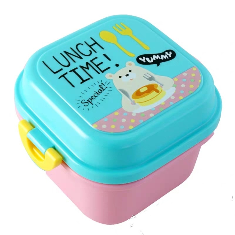 Cartoon Healthy Plastic Lunch Box Microwave Oven Lunch Bento Boxes Food Container Dinnerware Kid Childen Lunchbox