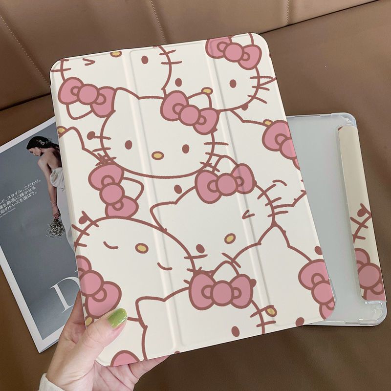Kawaii Sanrio Ipad Protective Case Cat Accessories Cute Anime Apply Ipad Pro Air4/3Mini Transparent Drop-Proof Toy for Girl Gift