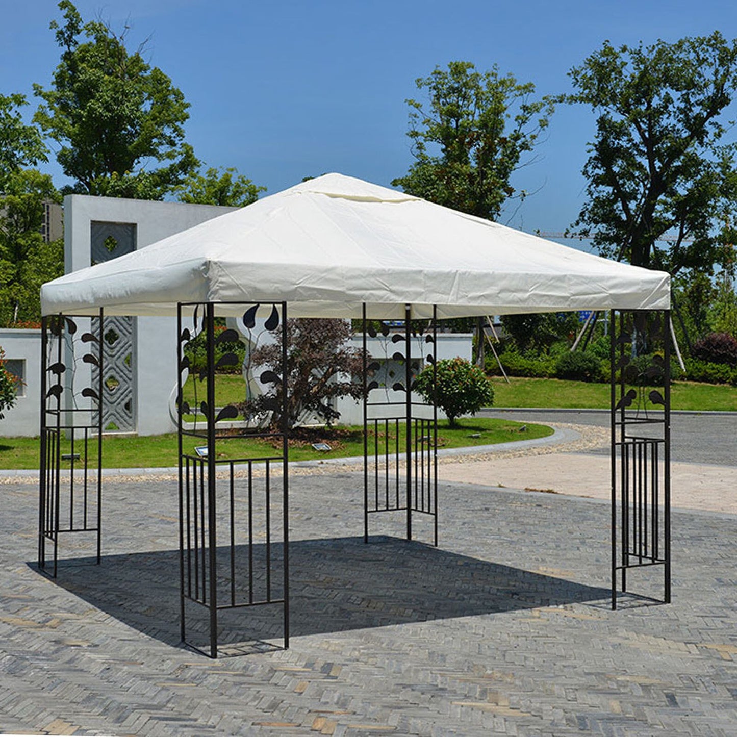 3x3M Garden Camping Awning Tent Shelter Waterproof Outdoor Tent Canopy Top Roof Sun Shadow Cover Gazebos Patio Garden Buildings