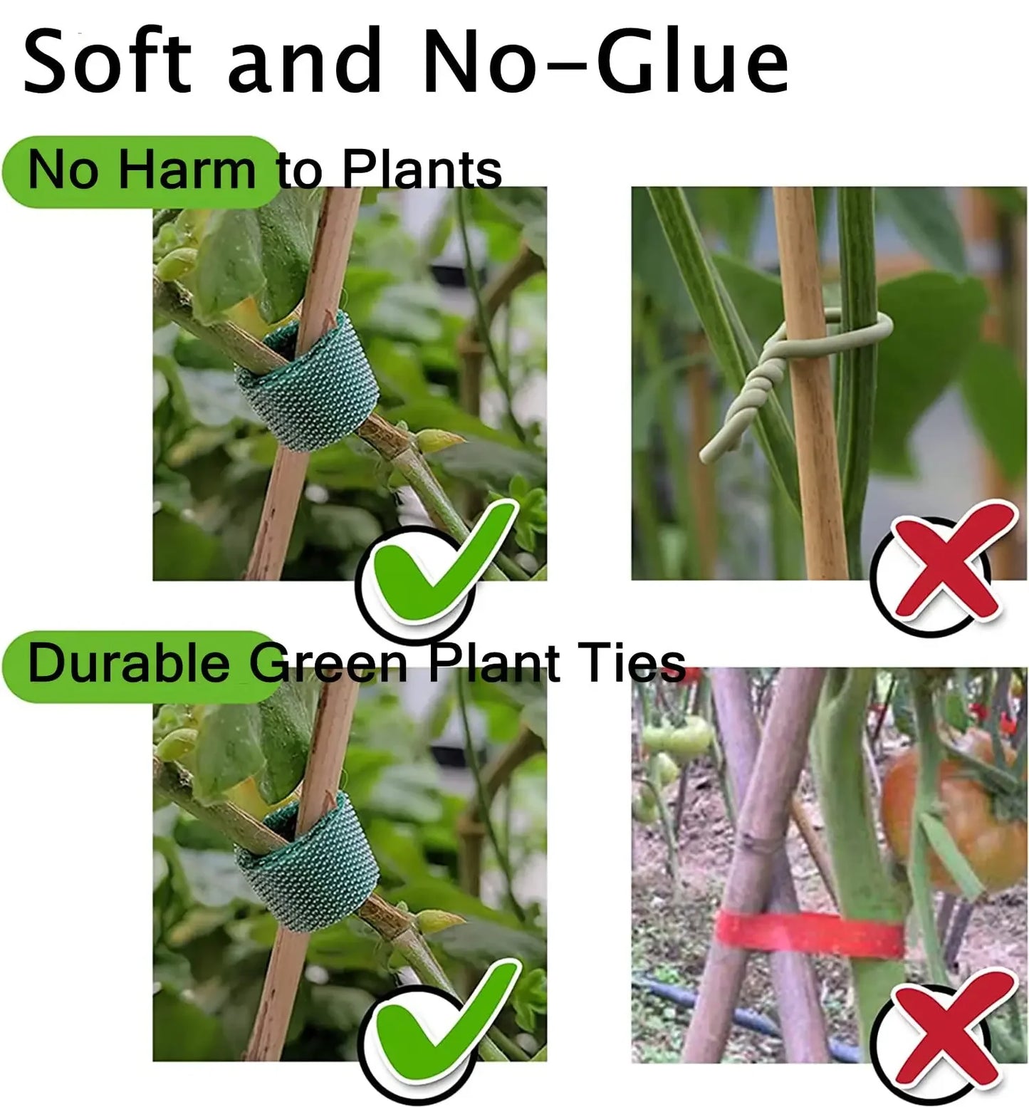 1/3Pcs 2M Green Garden Twine Plant Ties Nylon Plants Bandage Fastener Tape Hook Loop Bamboo Cane Wrap Support Accessories Red