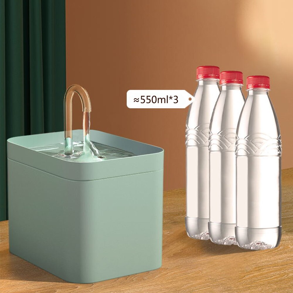 Pet Water Dispenser Auto Filter USB Electric Mute Cat Drinker 1.5L Recirculate Filtring Drinker for Cat Water Fountain