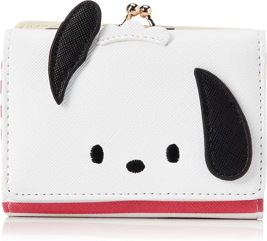 Sanrio Hello Kitty Bag Kawaii Cinnamoroll My Melody Kuromi Casual Fashion PU Leather Wallet Cute Folding Light Card Bag New 2024