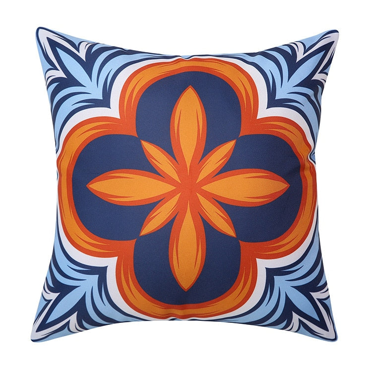 Bohemia Outdoor Waterproof PU Coated Cushion Cover Fashion Decor Sofa Pillow Cover Waterproof Pillowcase 18x18inch