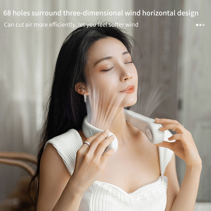 Xiaomi Portable Neck Fan 4000W Rechargeable USB Leafless Air Conditioner Bladeless Fans Hanging Neck Cooler For Outdoor