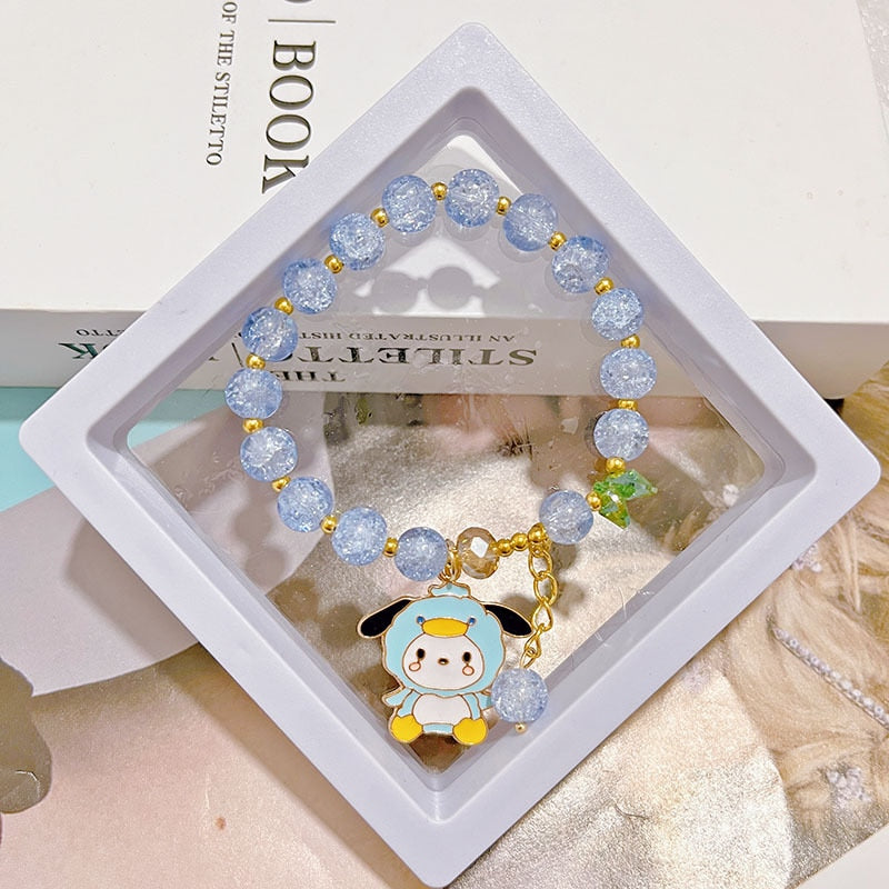 Kawaii Hello Kitty Bracelet Cinnamoroll Cartoon Anime Sanrios Bangle My Melody Jewelry Charms Cute Accessory Birthday Girls Gift
