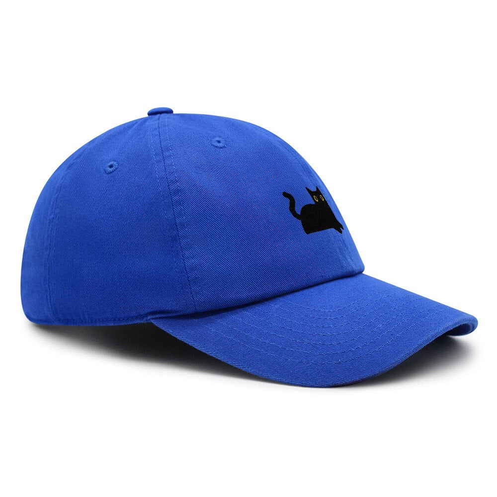 Black Cat baseball Cap Embroidery Premium Dad Hat Cat Mom Cotton Adjustable Trucker Hat