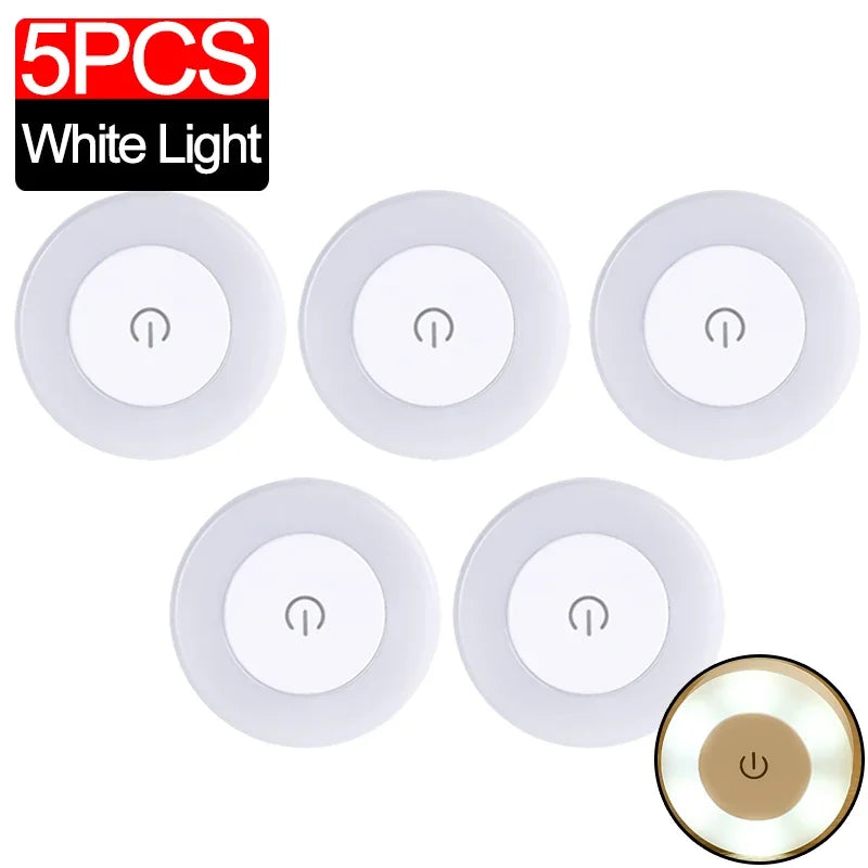 5/1pcs LED Touch Sensor Night Lights Portable USB Rechargeable Magnetic Base Wall Light 3 Modes Bedroom Dimming Night Lamps