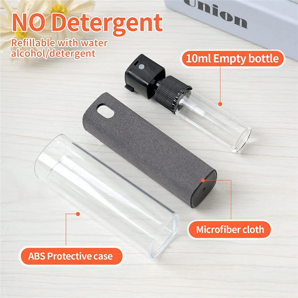 2in1 Microfiber Screen Cleaner Spray Bottle Set Mobile Phone Ipad Camera GoPro Computer Microfiber Cloth Cleaning