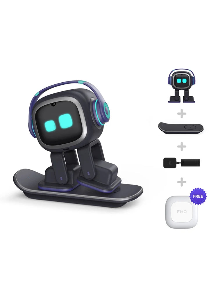 EMO robot toy desktop voice recognition, emotional AI communication, intelligent child companionship, interactive electronic pet
