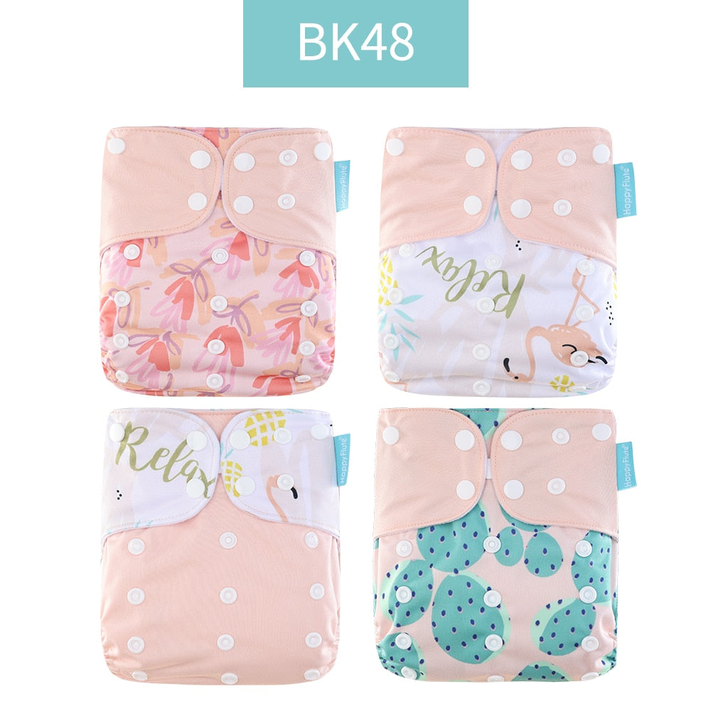 Baby Nappy 4Pcs/Set Diaper Cover Waterproof&Reusable Cloth Diaper