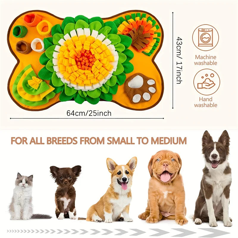 Snuffle Mat for Dogs Interactive Foraging Puzzle Dog Toys Sniffing Mat Slow Feeder Toys Stress Relief Sniff Toys Dogs