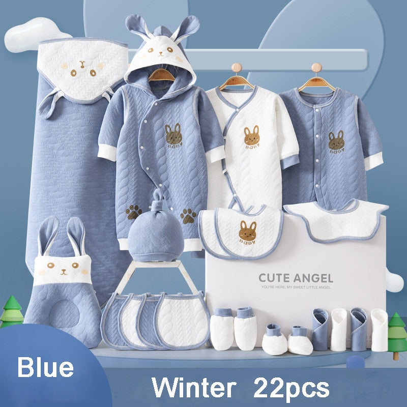 22/24/26 Pieces/0-3Months Newborn Baby Clothing 100% Cotton Kids Clothes Suit Unisex Infant Boys Girls Rabbit Clothing Set