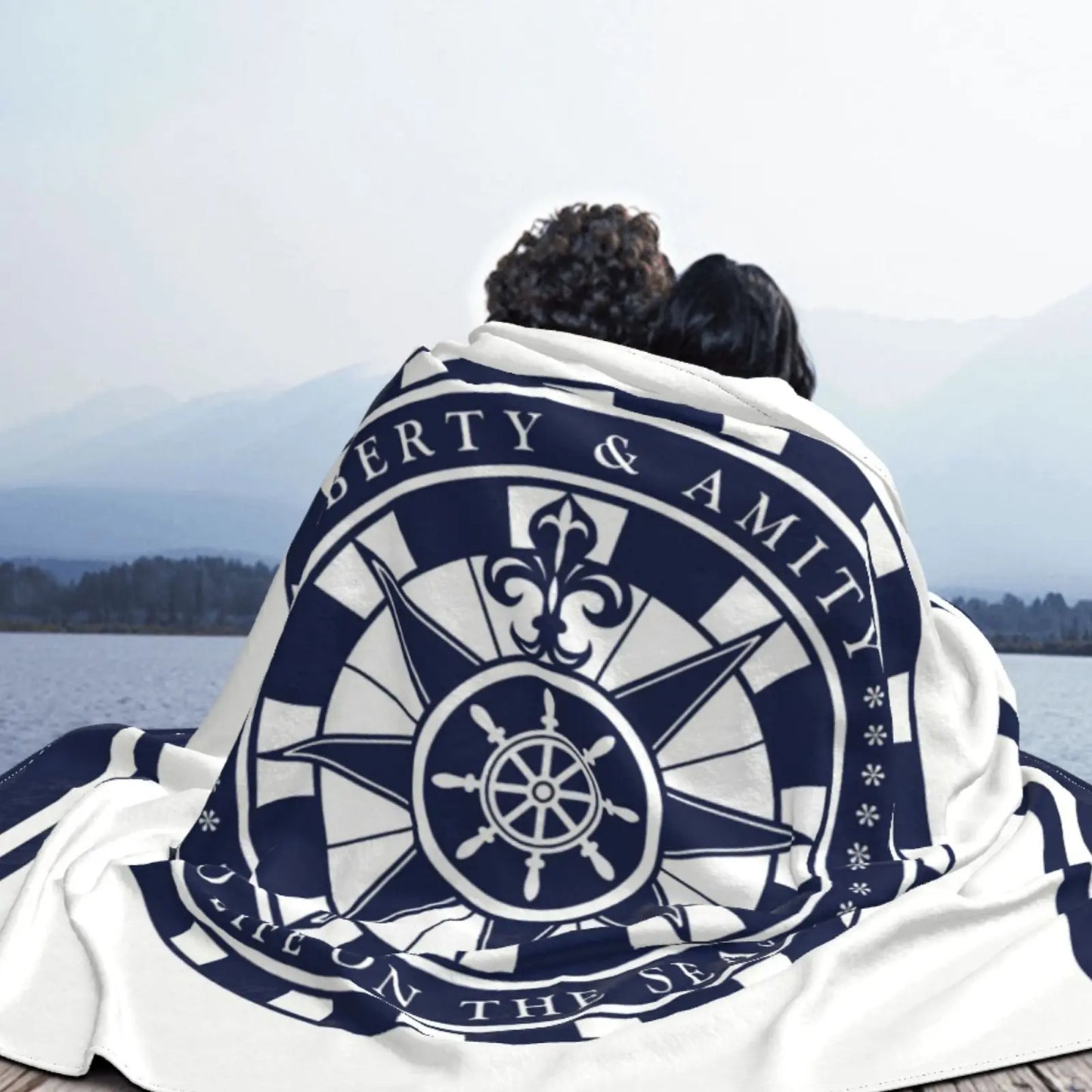 Blue Nautical Upholstery Blankets Soft Flannel Blankets Bed Blankets Breathable Thermal Bedding & Travel Blankets Customizable
