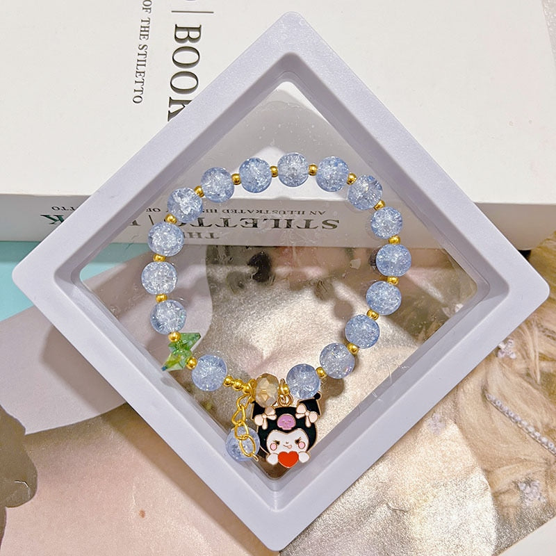 Kawaii Hello Kitty Bracelet Cinnamoroll Cartoon Anime Sanrios Bangle My Melody Jewelry Charms Cute Accessory Birthday Girls Gift