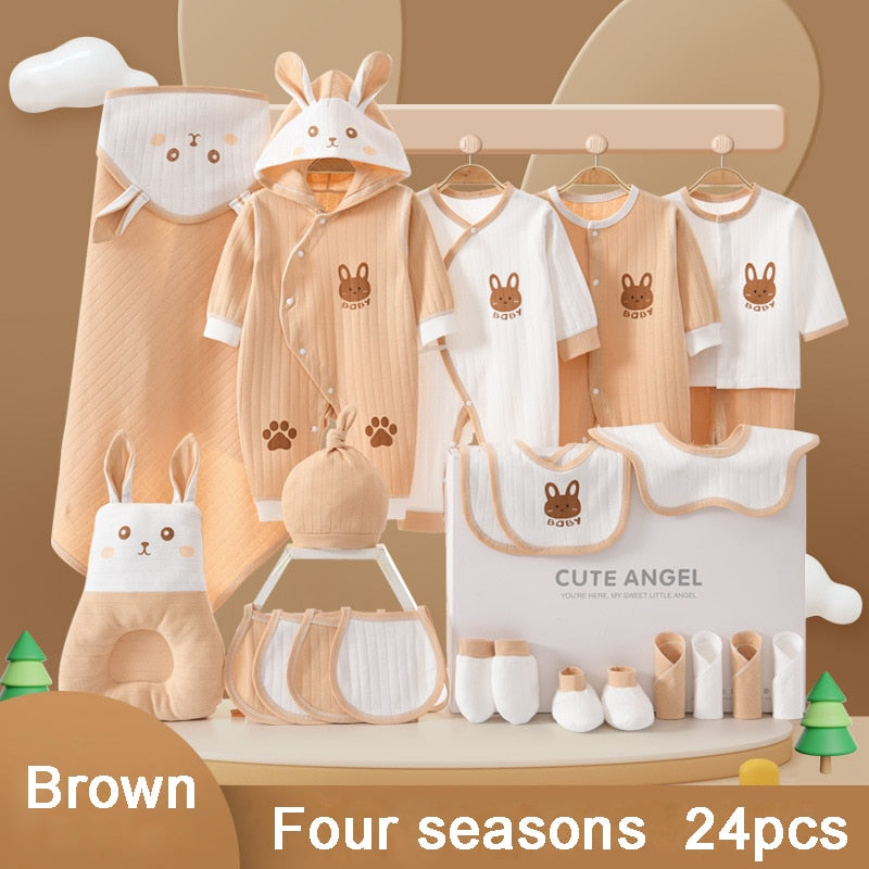 22/24/26 Pieces/0-3Months Newborn Baby Clothing 100% Cotton Kids Clothes Suit Unisex Infant Boys Girls Rabbit Clothing Set