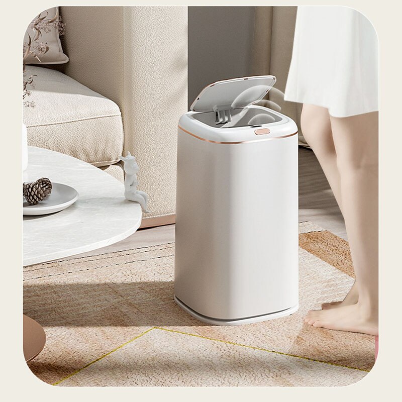 Smart Trash Can Automatic Induction Trash Bin Electric Touchless Wastebasket Kitchen Bathroom Waterproof Large Capacity Wastebin