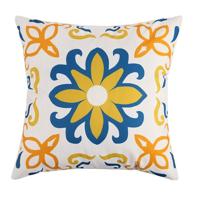Bohemia Outdoor Waterproof PU Coated Cushion Cover Fashion Decor Sofa Pillow Cover Waterproof Pillowcase 18x18inch