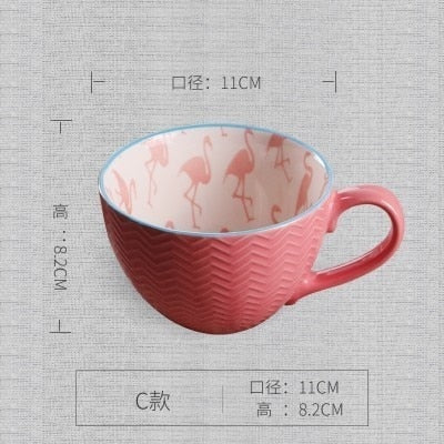 Hot Sale Colorful Ceramic Hand Painted Coffee Mugs Cup Creative Vintage Cafe Bar Drinkware Personality Breakfast Cups Tea Mug