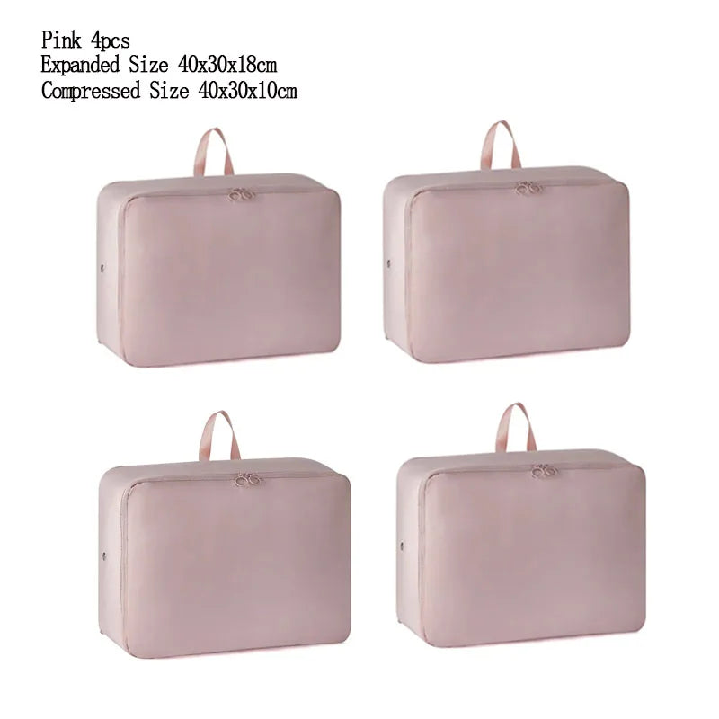 4PCS/set Compression Packing Clothes Down Jacket Cotton Quilt Storage Foldable Large Capacity Expansion Organizer Bag