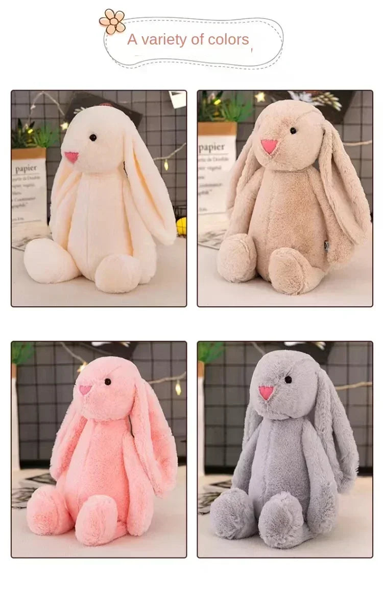 Cute Easter Rabbit Plush Toy Long Ear Bunny Stuffed Animal Soft Cotton Sleeping Mate for Boys and Girls