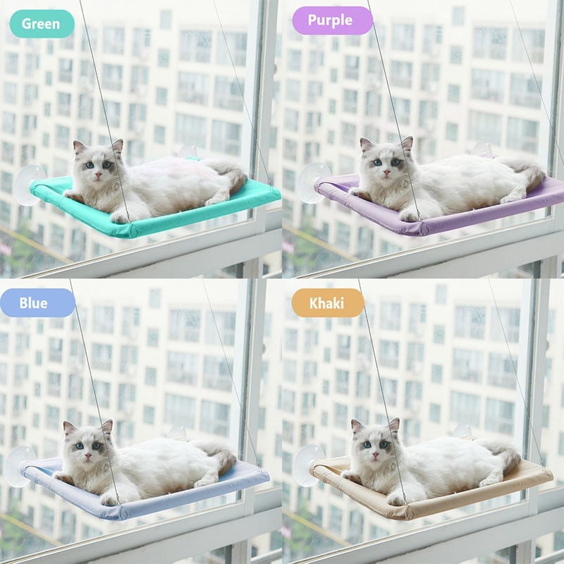 Pet Cat Hammock Hanging Cat Bed Bearing 20Kg Comfortable Cat Sunny Window Seat Mount Kitten Climbing Frame Pet Accessories