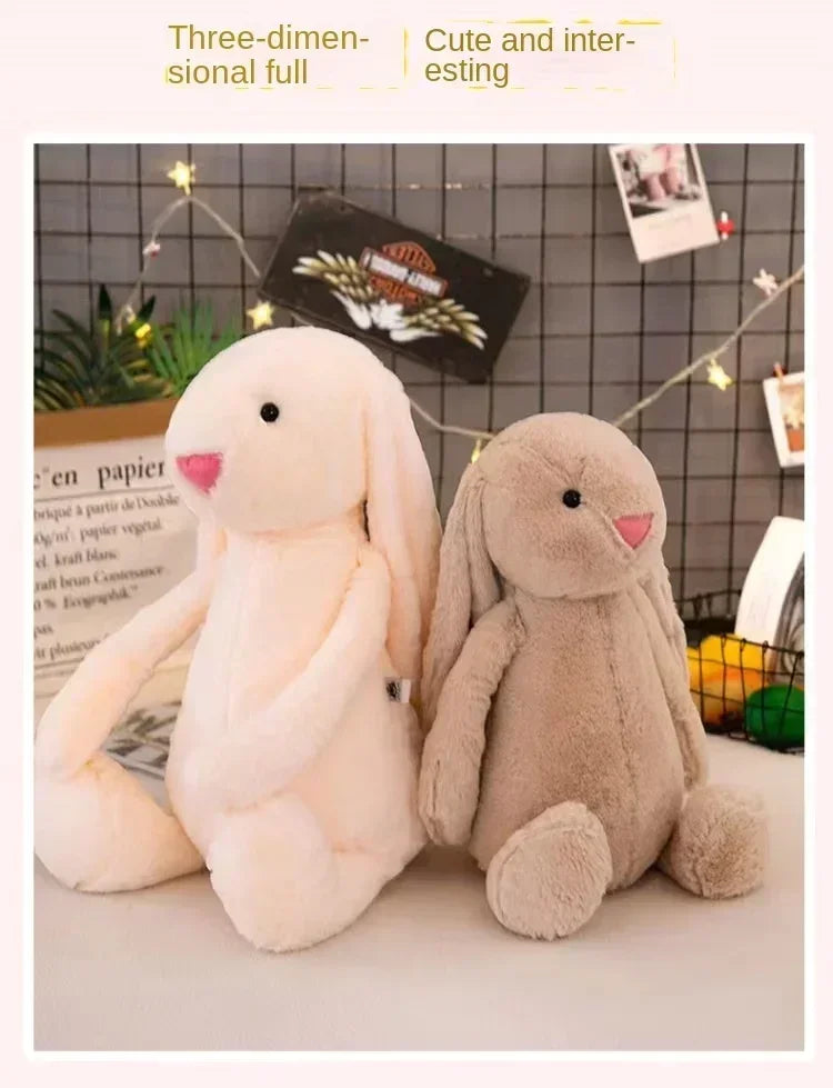 Cute Easter Rabbit Plush Toy Long Ear Bunny Stuffed Animal Soft Cotton Sleeping Mate for Boys and Girls