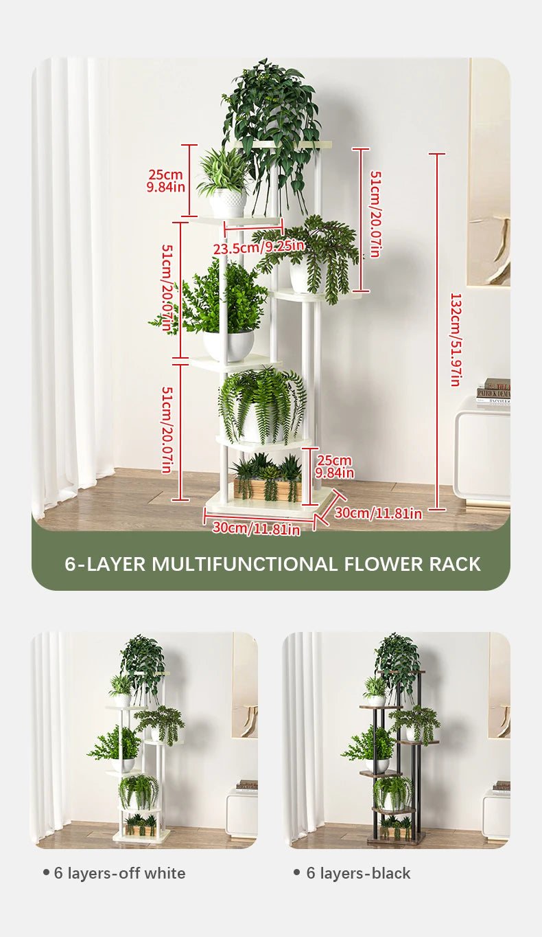 Flower Stand Rack Storage Shelf Iron Plant Holder Home Garden Flower Pot Organizer Living Room Balcony Storage Rack Shelves