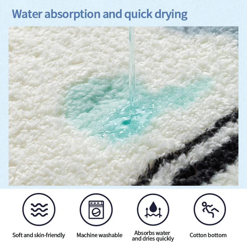 Non-Slip Bath Mat Floral Doormat Absorbent Carpets Entrance Rug Balcony Floor Mats Living Room Bathroom kitchen decor plush Rugs