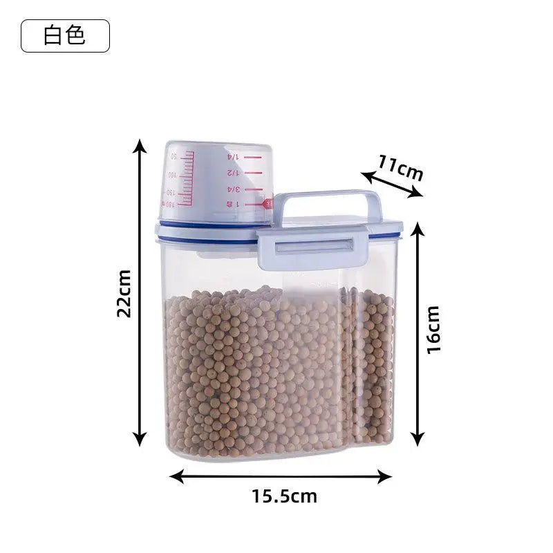 Airtight Food Storage Container Large Capacity Kitchen Rice Bucket Pet Food Dispenser Grains Moisture And Insect Proof EasyClean