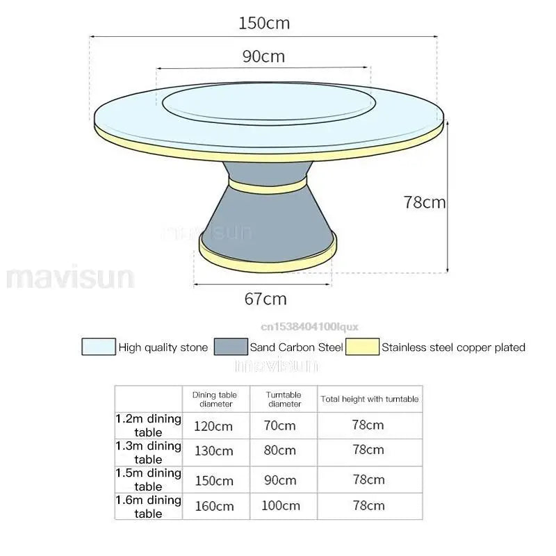 Light Luxury Marble Dining Table And Chair Combination Modern Minimalist Small Apartment Round Dining Table With Turntable