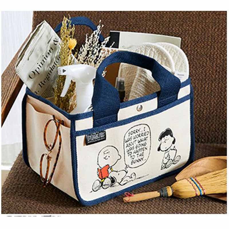 Snoopy Charlie Brown Anime Figures Cartoon Canvas Handbag Large Capacity Lunch Box