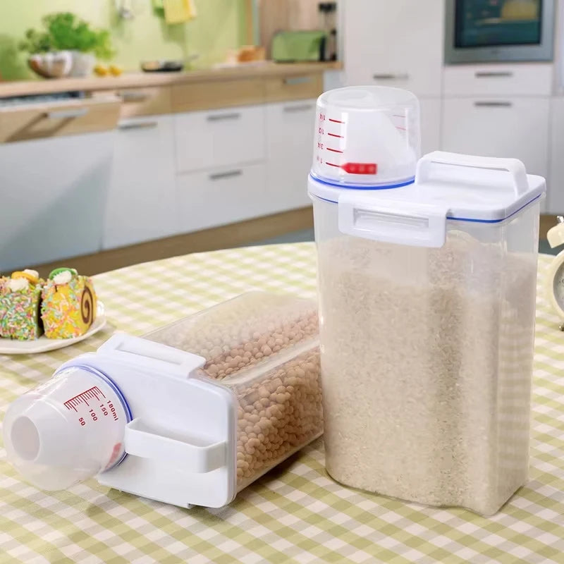 Airtight Food Storage Container Large Capacity Kitchen Rice Bucket Pet Food Dispenser Grains Moisture And Insect Proof EasyClean