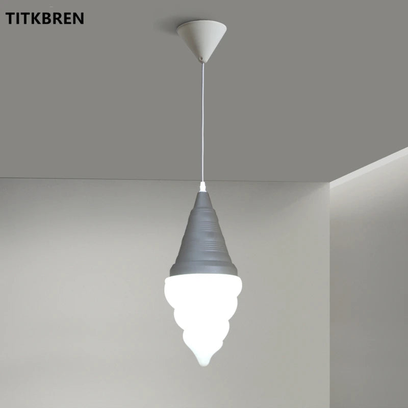 Dessert Shop Ice Cream Cones Pendant Lights Creative Children Bedroom Bedside Hanging Lamp Kids Room Fixture Suspension Lighting