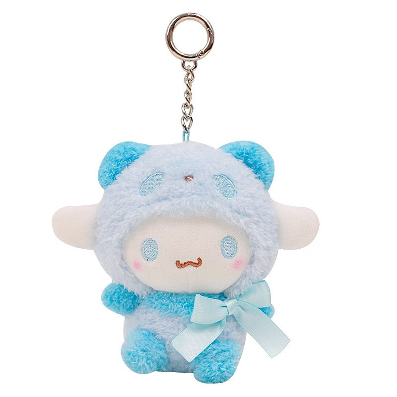 10Cm Hello Kitty Plush Toy Kawaii Anime Cartoon Bow Kt Cos White Bear Panda Cute Comfort Soft Stuffed Doll Pendant Toy Kids Gift