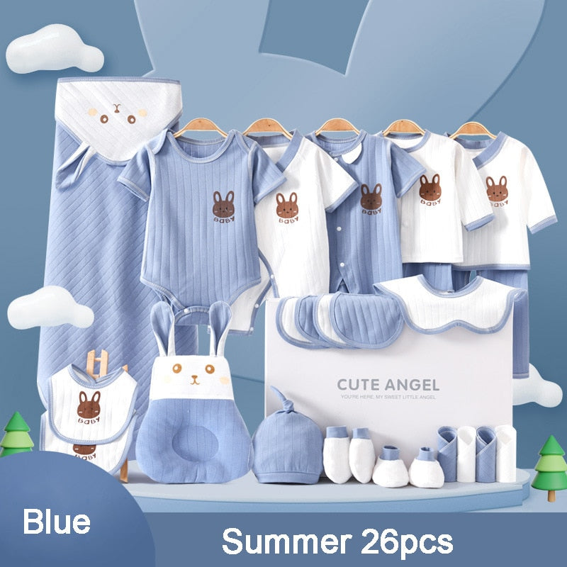 22/24/26 Pieces/0-3Months Newborn Baby Clothing 100% Cotton Kids Clothes Suit Unisex Infant Boys Girls Rabbit Clothing Set