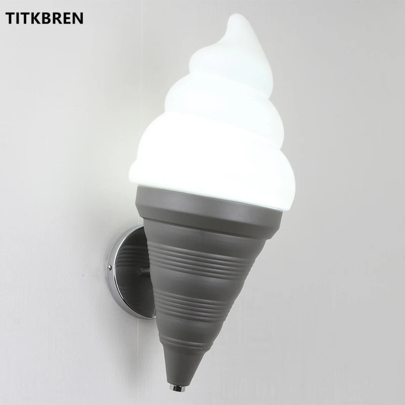Dessert Shop Restaurant Ice Cream Cones Wall Lamp Creative Children's Room Bedside LED Lights Art Deco Fixture Home Lighting