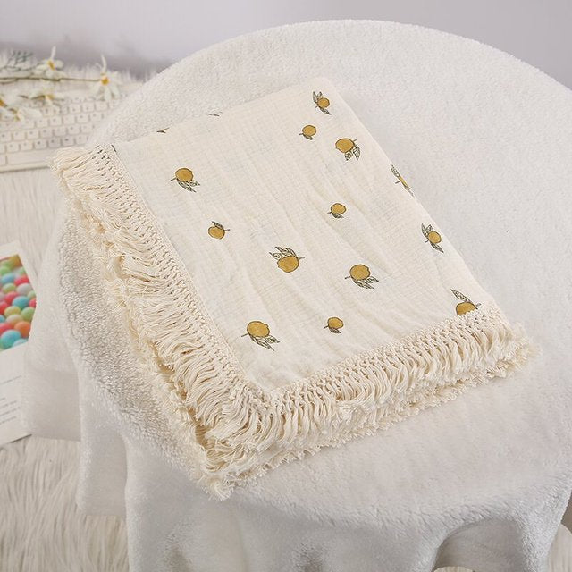 Cute Bear Muslin Squares Cotton Baby Blanket for Newborn Plaid Infant Swaddle Blanket Babies Accessories Bed Summer Comforter