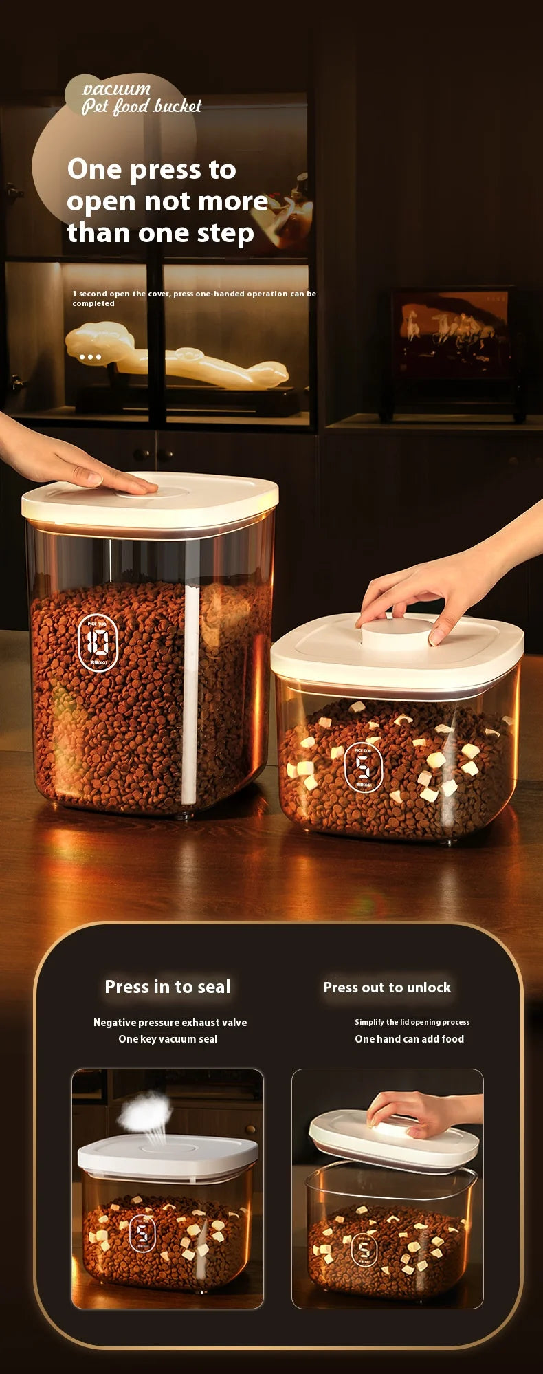 Cat Food Storage Bucket, Sealed Container, Moisture-Proof Vacuum, Pet Dog Food, Cat Food Storage Bucket, Box, Storage Container